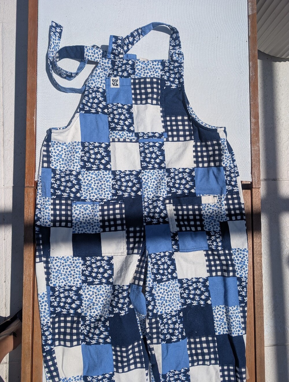 Lucy and Yak Ditzy Blue Handkerchief Dungarees - Picture 2 of 3